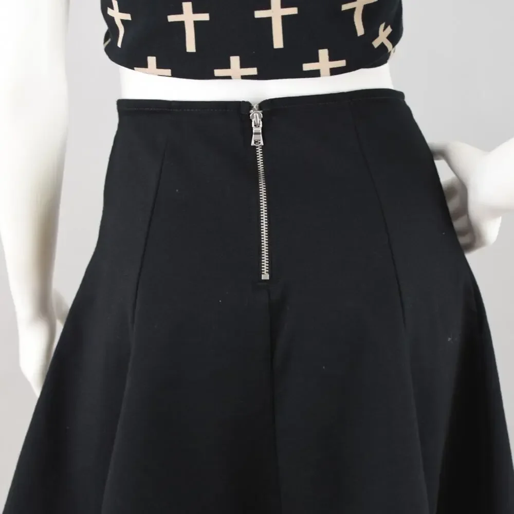 Gap Black A Line Mini Skirt Pleated Women's Small